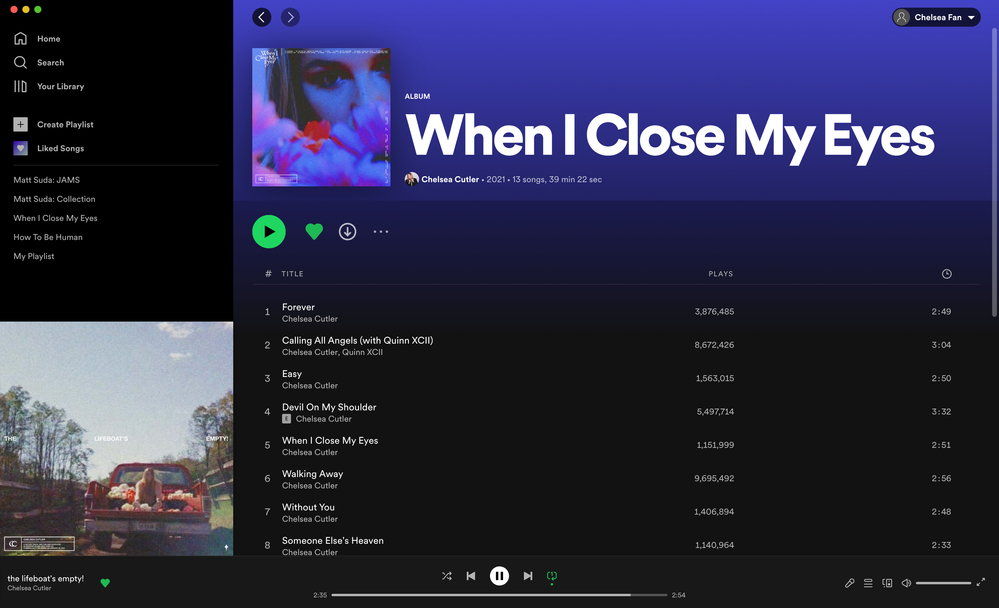 Nouvelle version de Spotify, interface de 2022