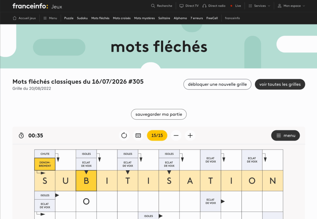 france info mots fléchés illustration